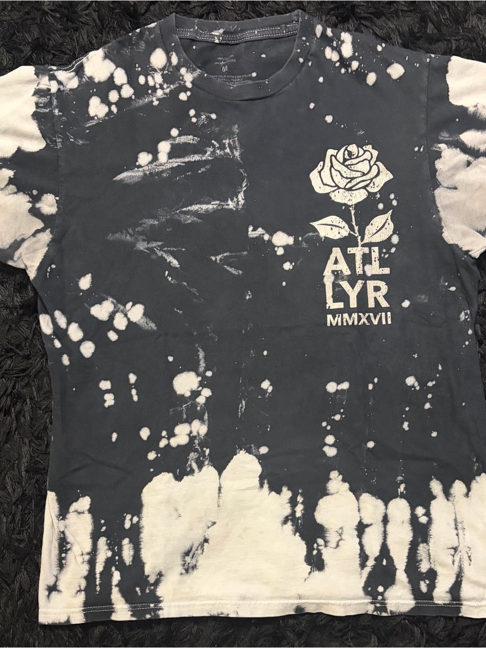 ATL LYR Bleached Graphic Tee - Black & White
